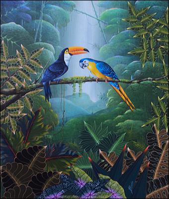 Toucan and Parrot by Jacques Geslin