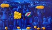 Fruit Vendors in Blue by Raimundo Santos